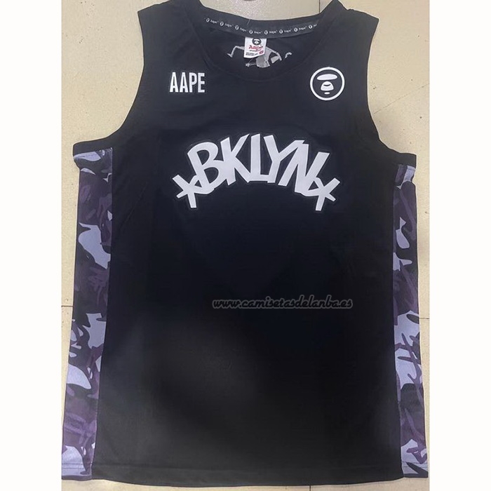Camiseta Brooklyn Nets x AAPE Negro